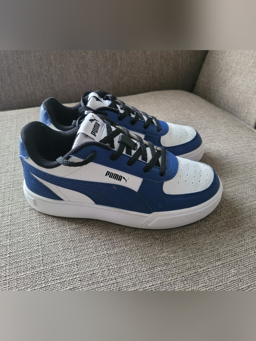 Puma Caven Kids Blue & White Sneakers Size 3C